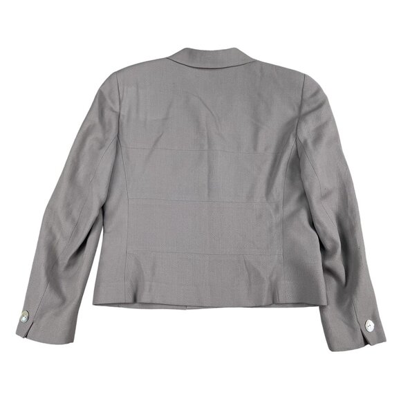 NWT Jones New York GreyWool Lined Career Blazer w mother of pearl buttons 10P - Picture 2 of 8